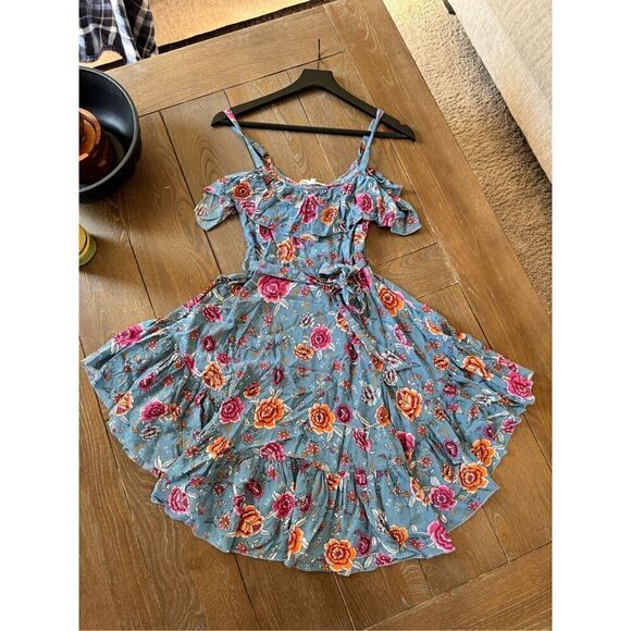 Label Of Love - Candy Floral Tie Front Ruffle Sundress Size XSmall - Picture 2 of 14